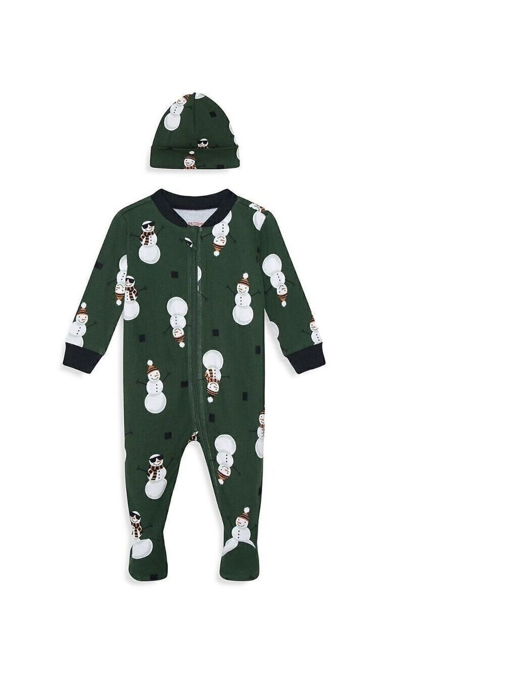 PL Sleep by Petit Lem Baby Snowman 2-Piece Toque & Footie Set 6M